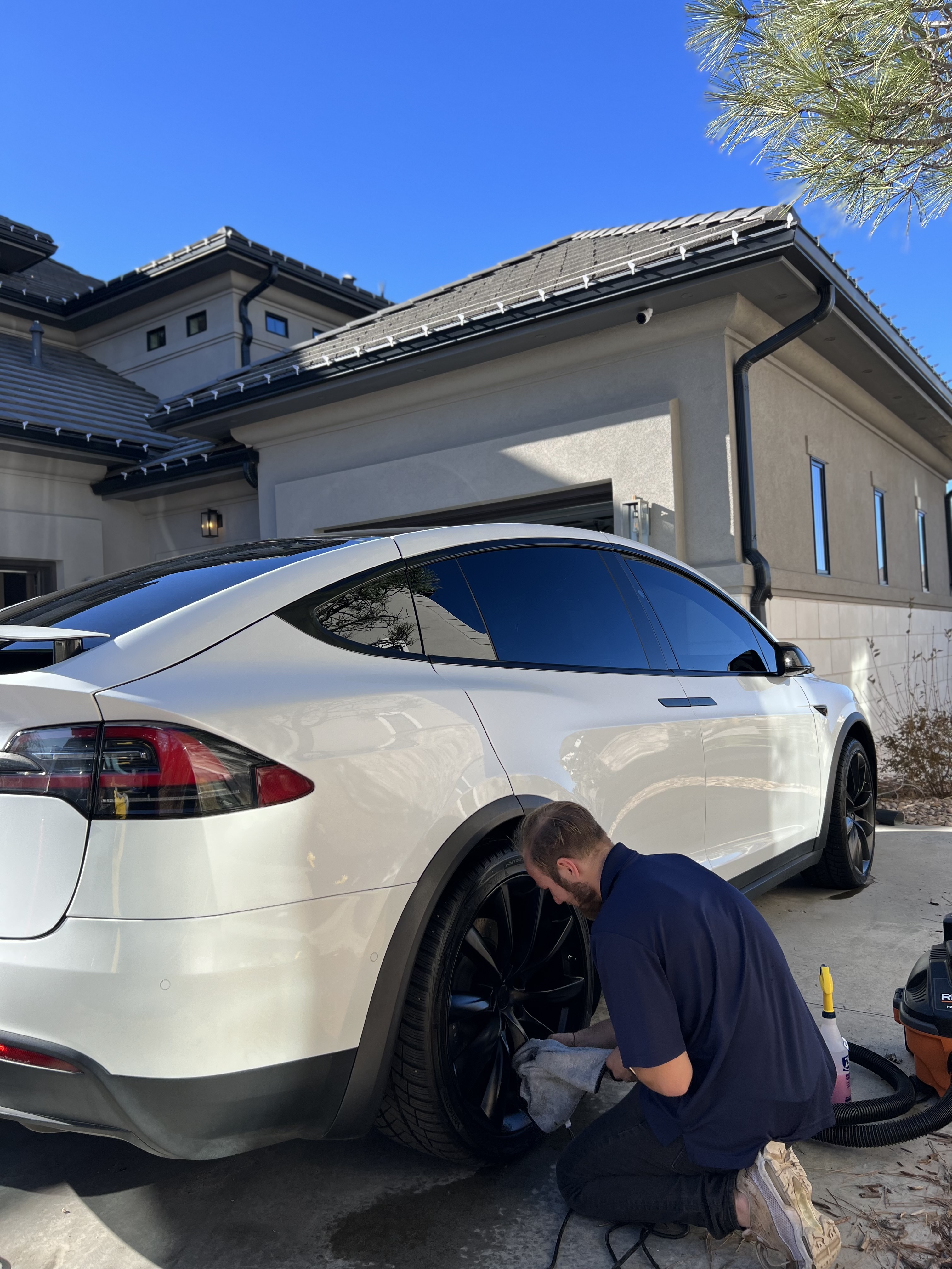 Signature Mobile Detail in Denver, Colorado detailing a Tesla